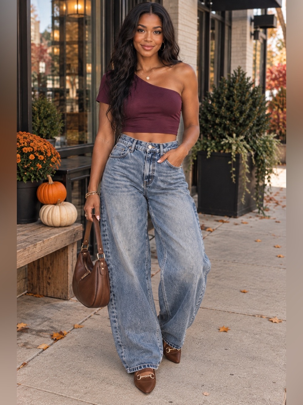 NWT - Victoria’s Secret Sport Burgundy Wine One Shoulder Crop Top Medium